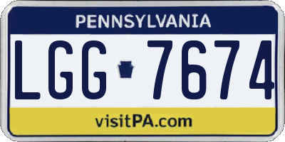 PA license plate LGG7674