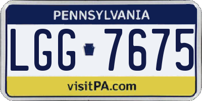 PA license plate LGG7675