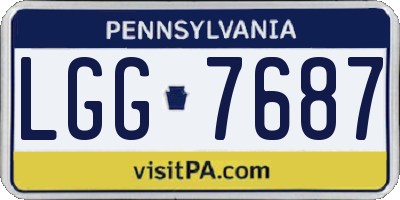 PA license plate LGG7687