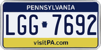 PA license plate LGG7692