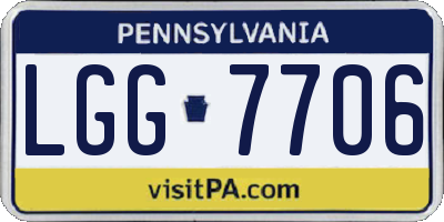 PA license plate LGG7706