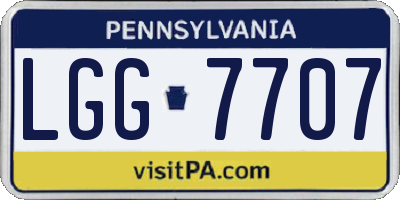PA license plate LGG7707