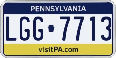 PA license plate LGG7713