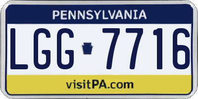 PA license plate LGG7716