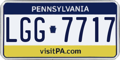 PA license plate LGG7717