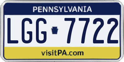 PA license plate LGG7722