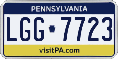 PA license plate LGG7723