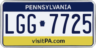 PA license plate LGG7725