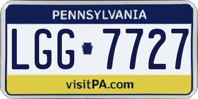 PA license plate LGG7727