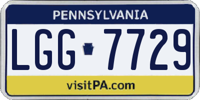 PA license plate LGG7729