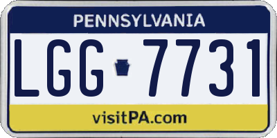 PA license plate LGG7731