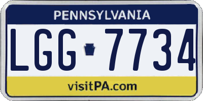 PA license plate LGG7734