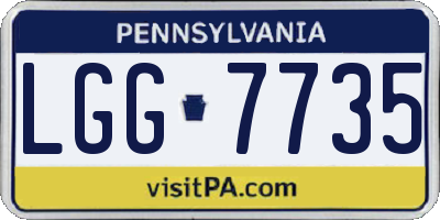 PA license plate LGG7735