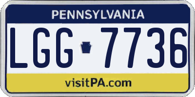 PA license plate LGG7736