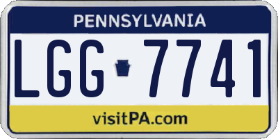 PA license plate LGG7741