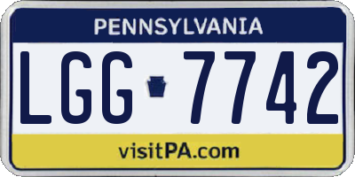 PA license plate LGG7742