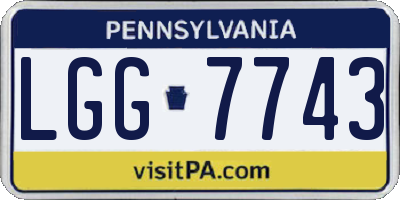 PA license plate LGG7743