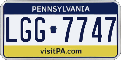 PA license plate LGG7747