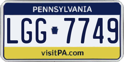 PA license plate LGG7749