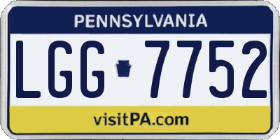 PA license plate LGG7752