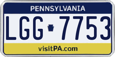 PA license plate LGG7753