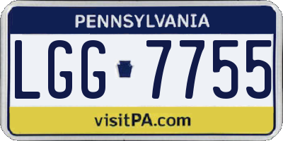 PA license plate LGG7755
