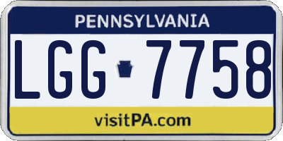 PA license plate LGG7758