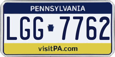 PA license plate LGG7762