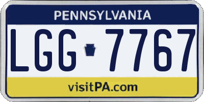PA license plate LGG7767
