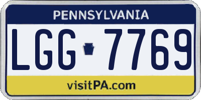 PA license plate LGG7769