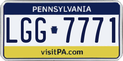 PA license plate LGG7771