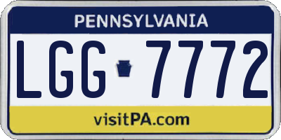 PA license plate LGG7772