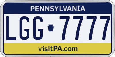 PA license plate LGG7777