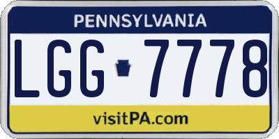 PA license plate LGG7778