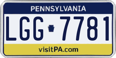 PA license plate LGG7781