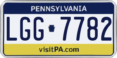 PA license plate LGG7782