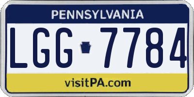 PA license plate LGG7784