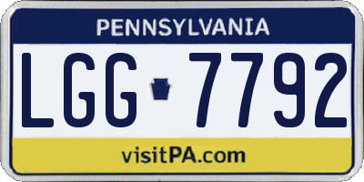 PA license plate LGG7792