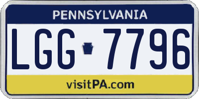 PA license plate LGG7796