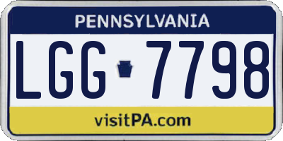 PA license plate LGG7798