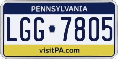 PA license plate LGG7805