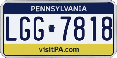 PA license plate LGG7818