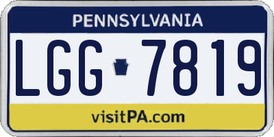 PA license plate LGG7819