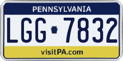 PA license plate LGG7832