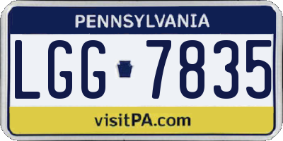 PA license plate LGG7835
