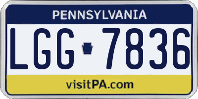 PA license plate LGG7836