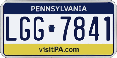 PA license plate LGG7841
