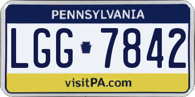 PA license plate LGG7842