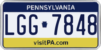 PA license plate LGG7848