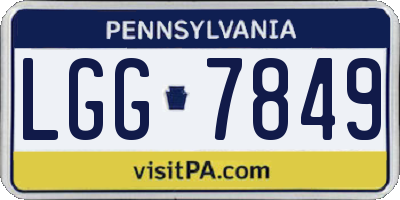 PA license plate LGG7849